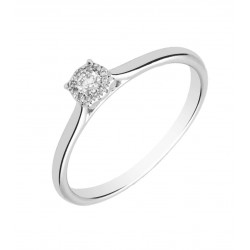 Solitario Oro Blanco 18kt