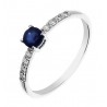 Sortija oro blanco 18kt zafiro y brillantes