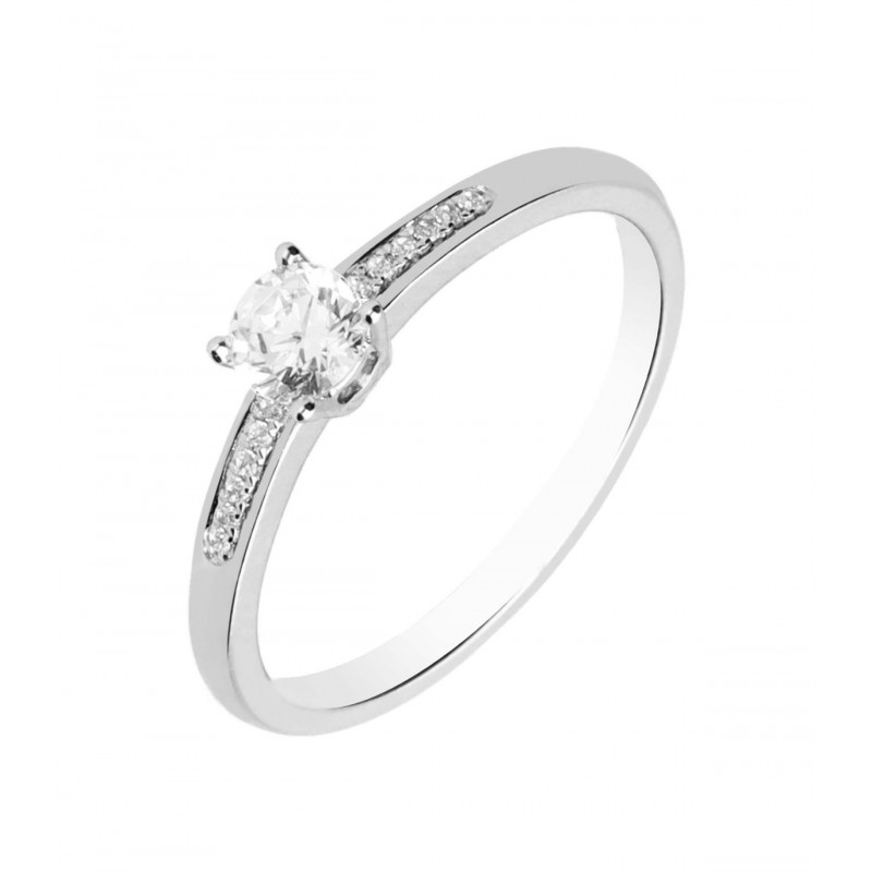 Solitario Oro Blanco 18kt