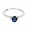 Sortija oro blanco 18kt zafiro y brillantes